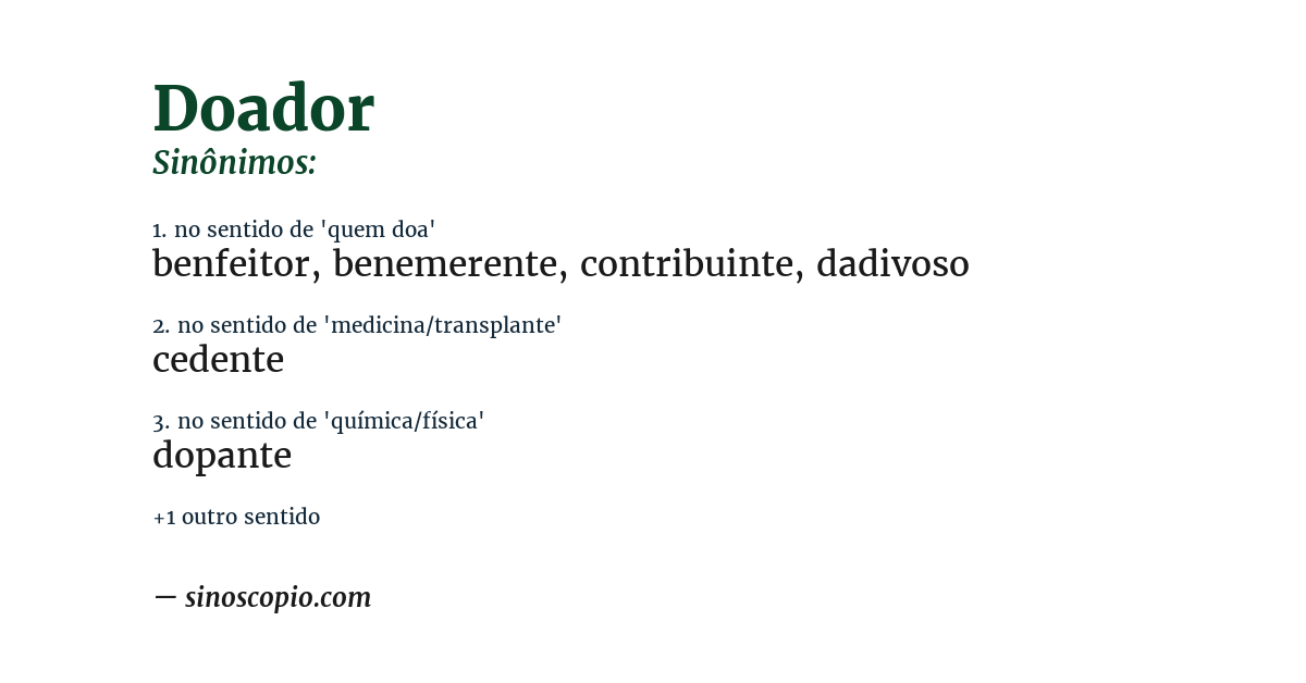 Sinônimo de doador