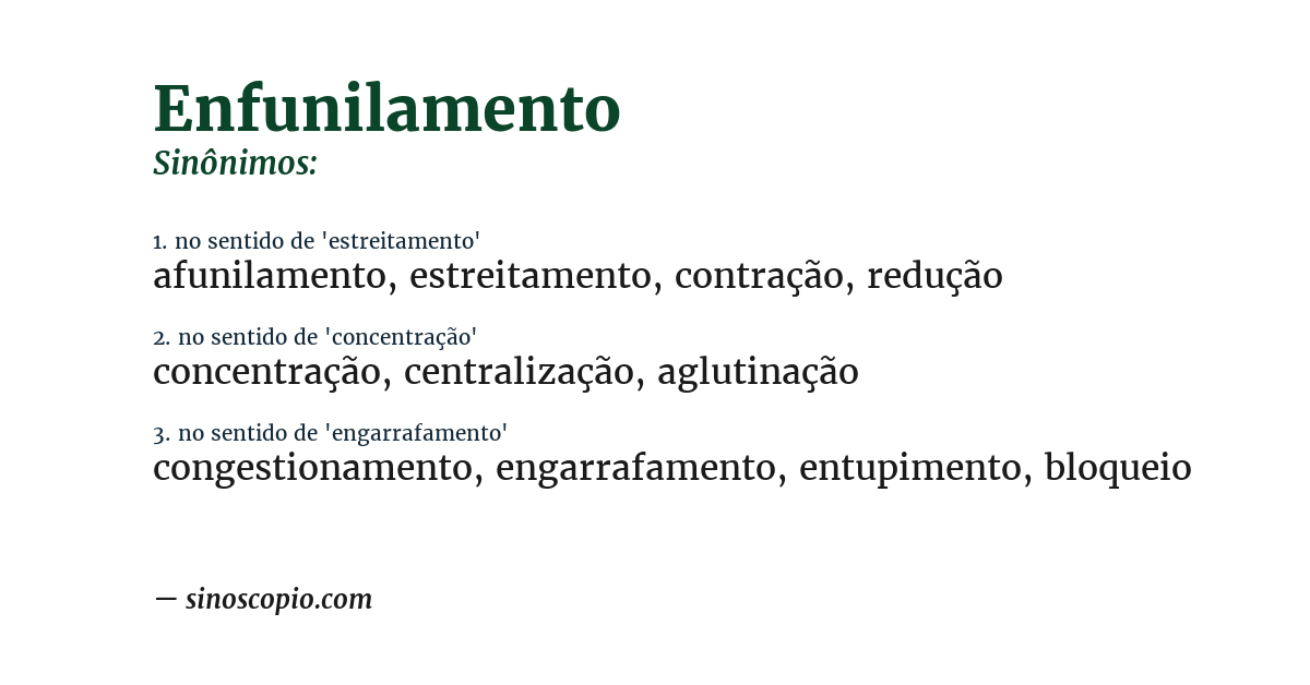 Sinônimo de enfunilamento