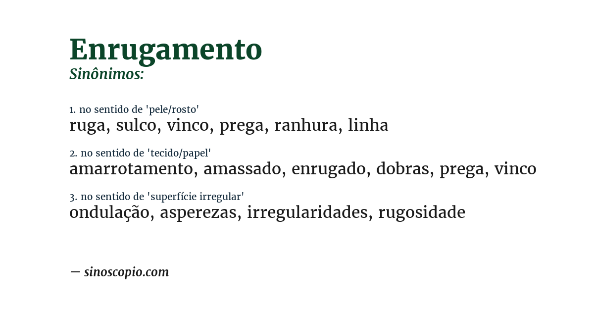 Sinônimo de enrugamento