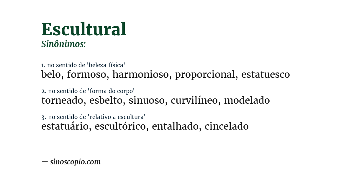 Sinônimo de escultural
