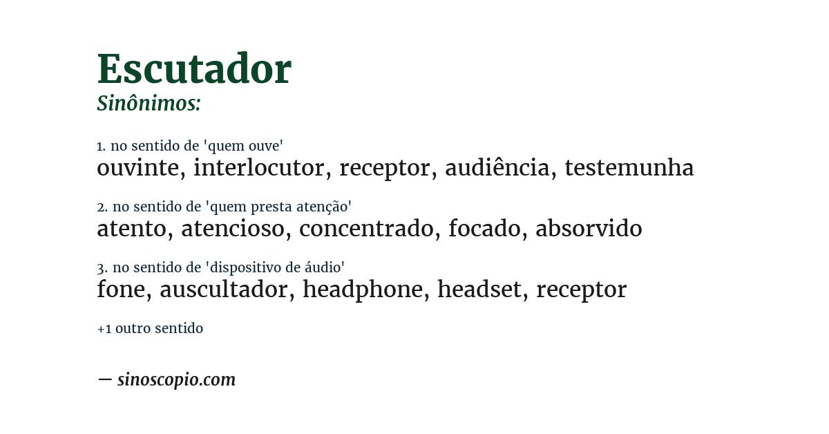 Sinônimo de escutador