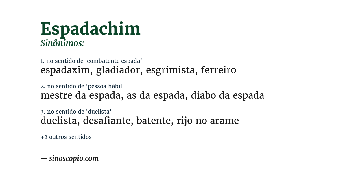 Sinônimo de espadachim
