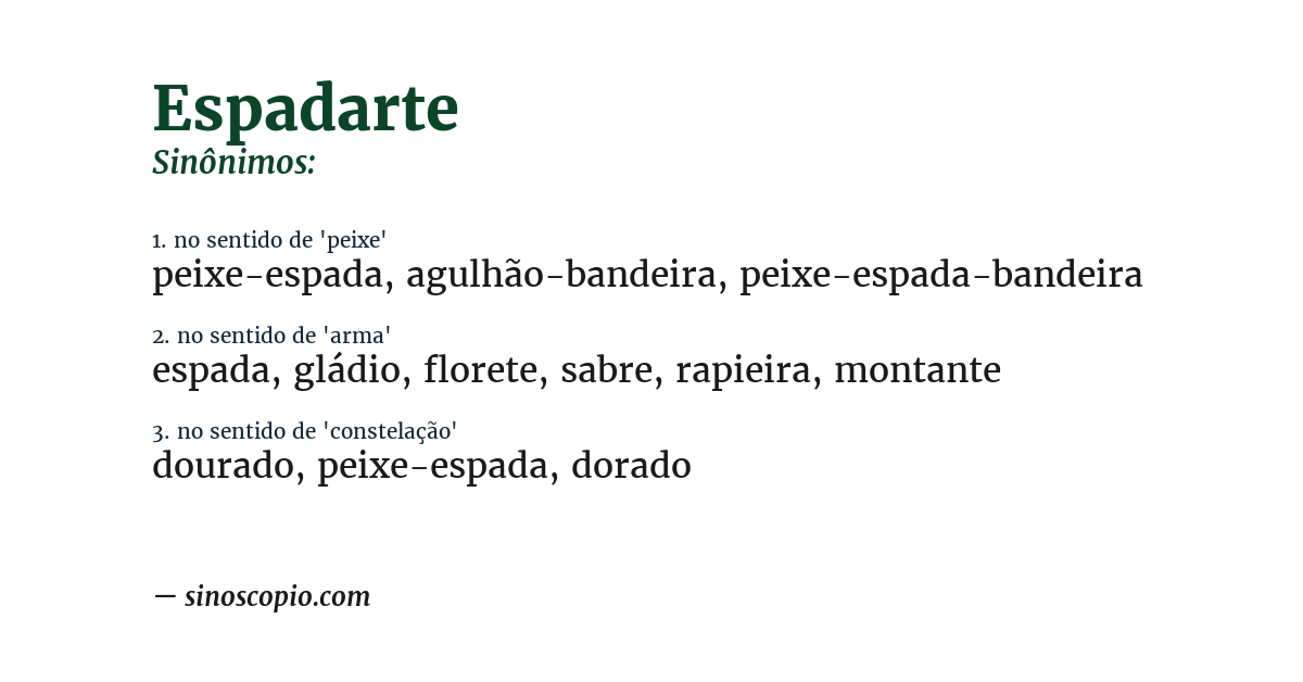 Sinônimo de espadarte