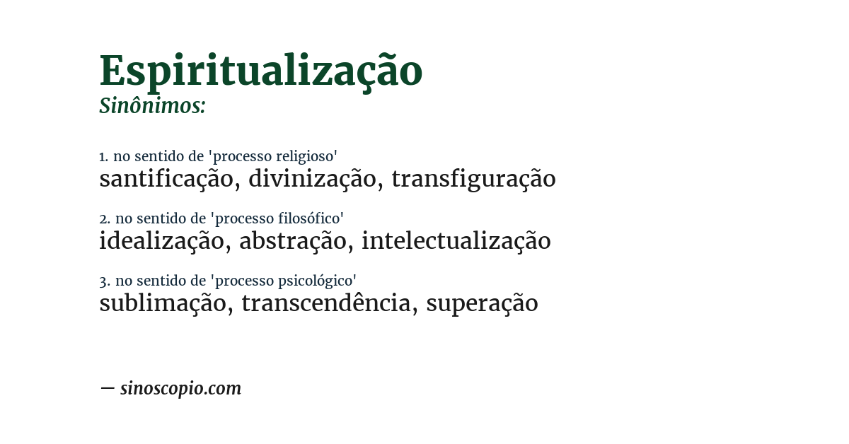 Sinônimo de espiritualização