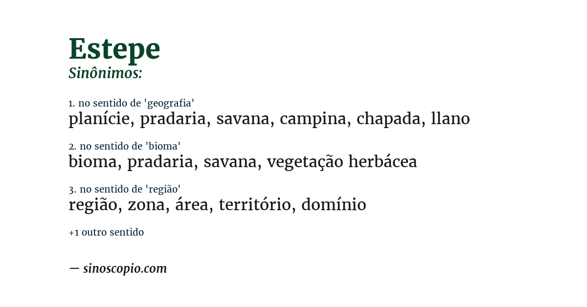 Sinônimo de estepe