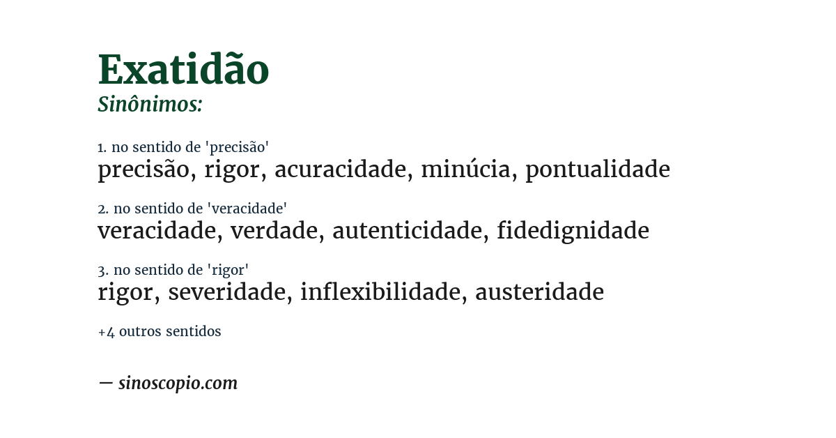 Sinônimo de exatidão