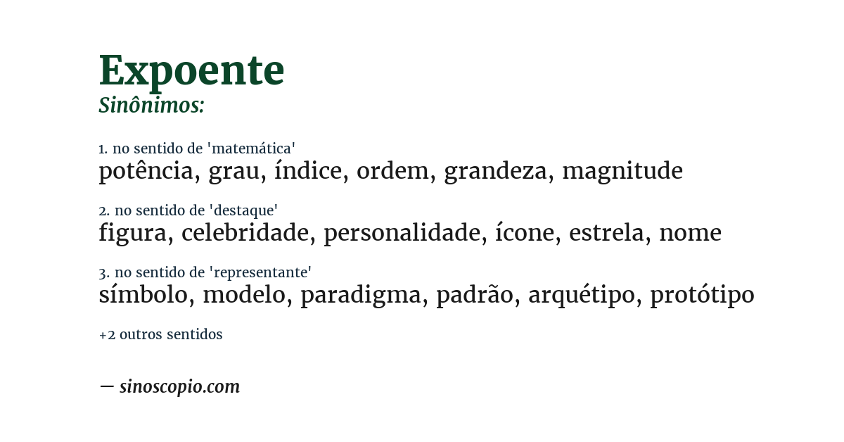 Sinônimo de expoente