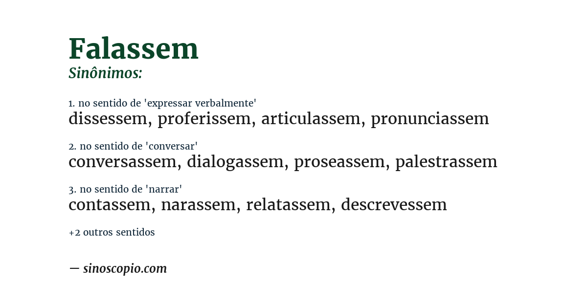 Sinônimo de falassem