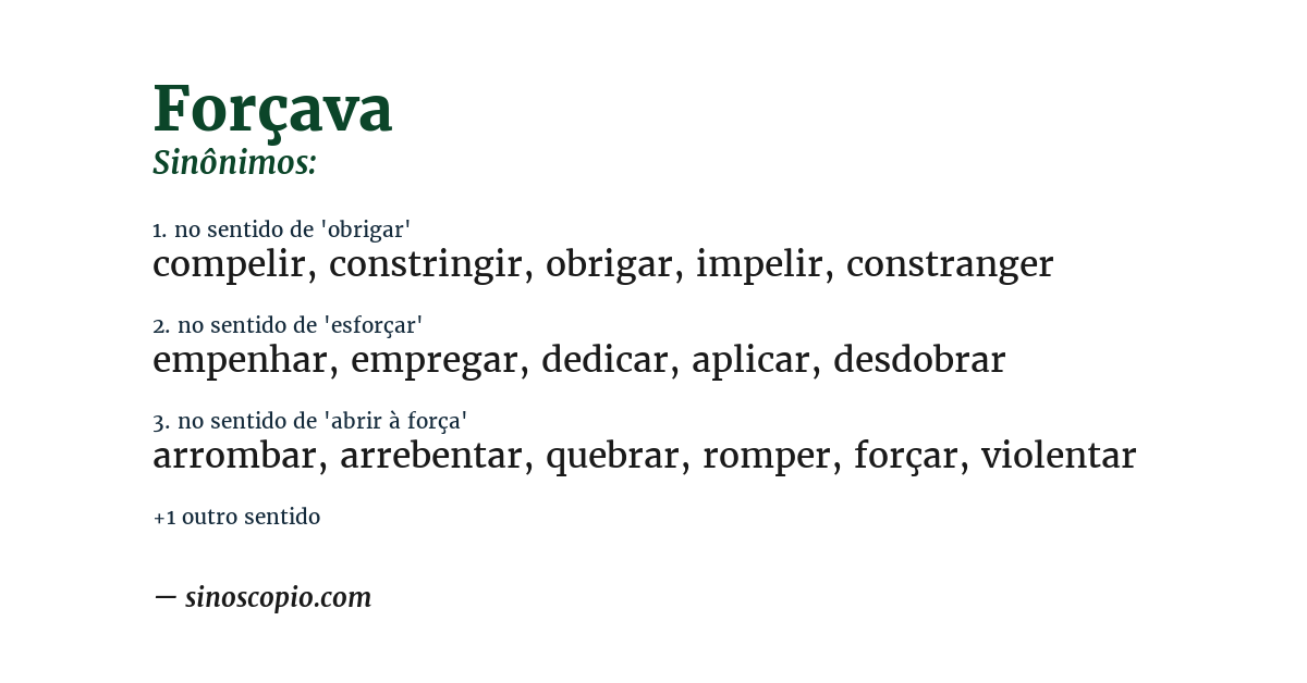Sinônimo de forçava