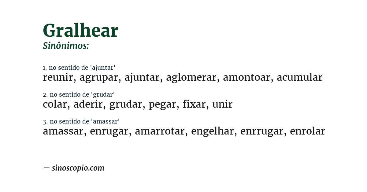Sinônimo de gralhear
