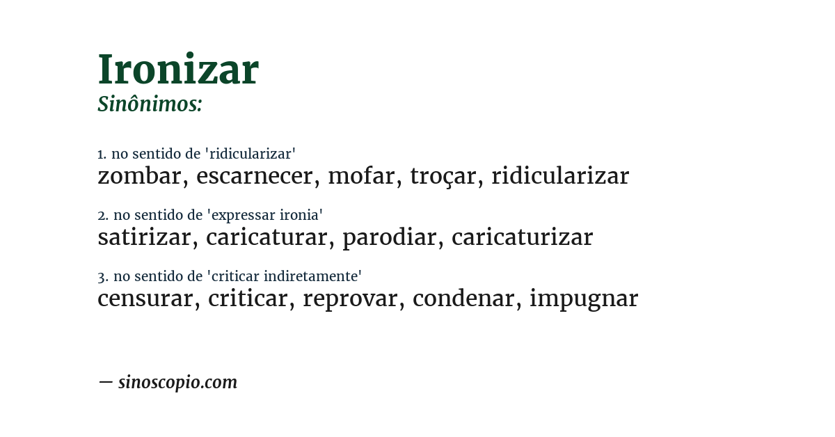 Sinônimo de ironizar