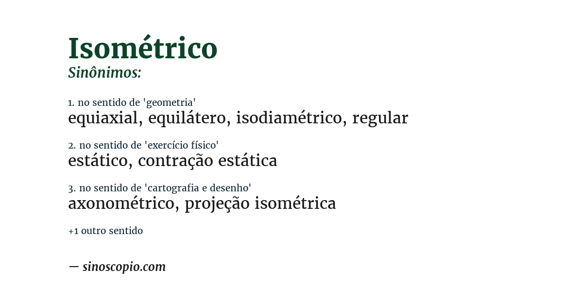 Sinônimo de isométrico