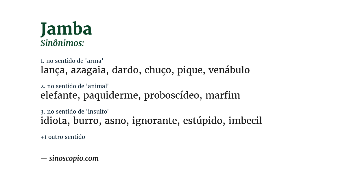 Sinônimo de jamba