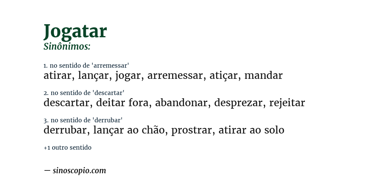 Sinônimo de jogatar