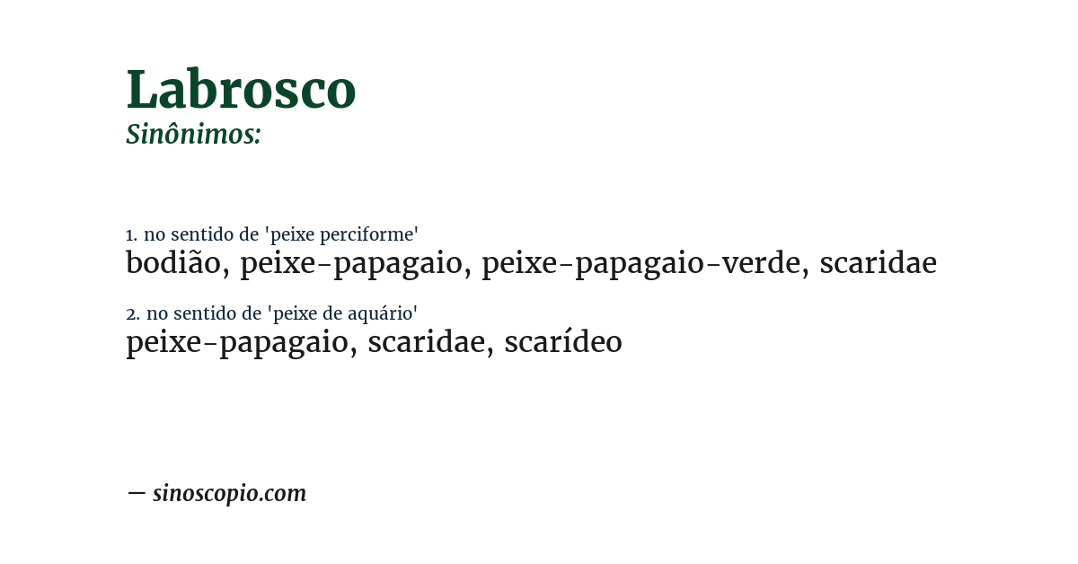 Sinônimo de labrosco
