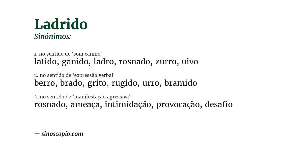 Sinônimo de ladrido