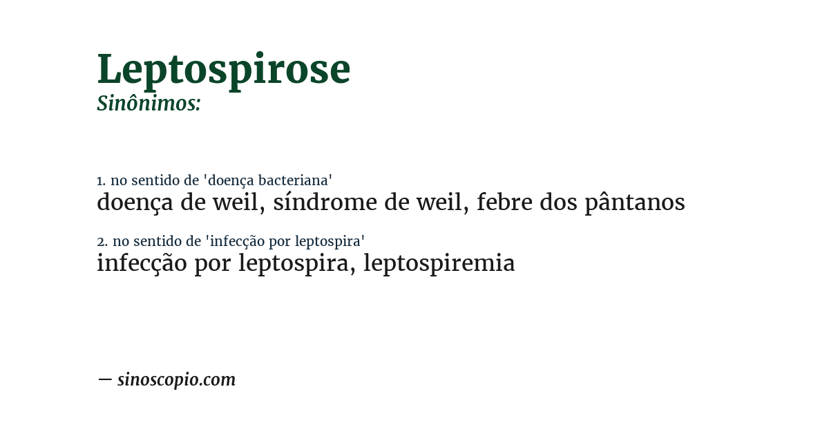 Sinônimo de leptospirose