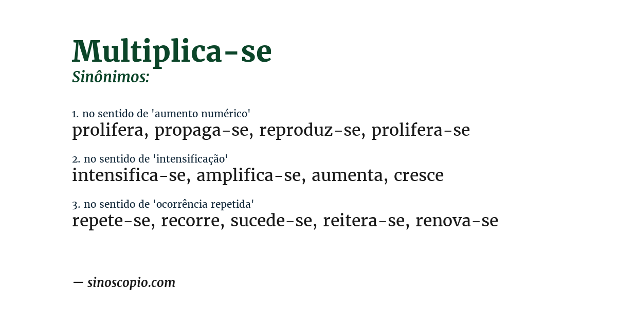 Sinônimo de multiplica-se