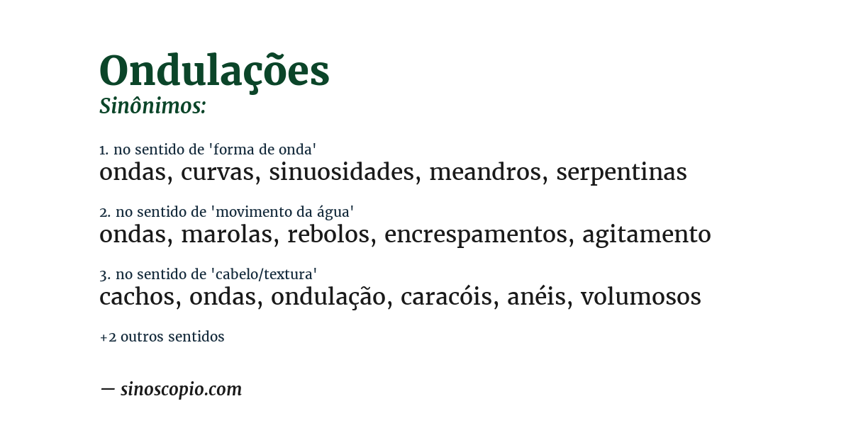 Sinônimo de ondulações