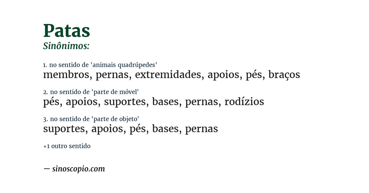Sinônimo de patas