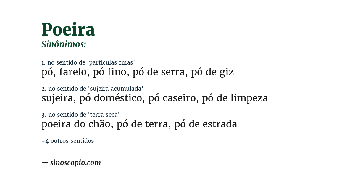 Sinônimo de poeira