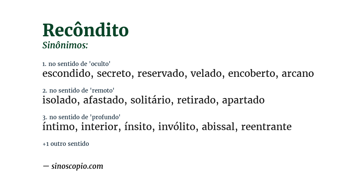 Sinônimo de recôndito
