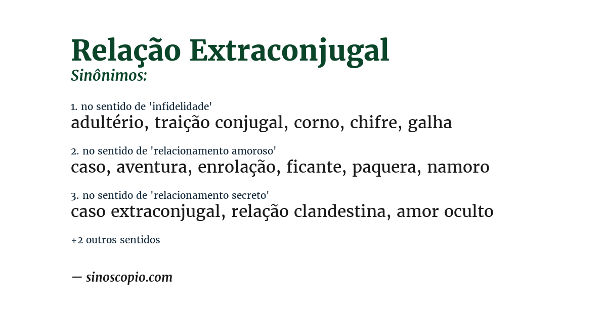 Sinônimo de relação extraconjugal