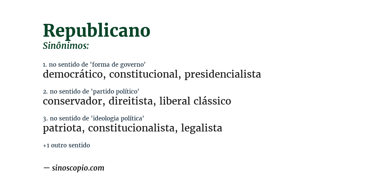 Sinônimo de republicano