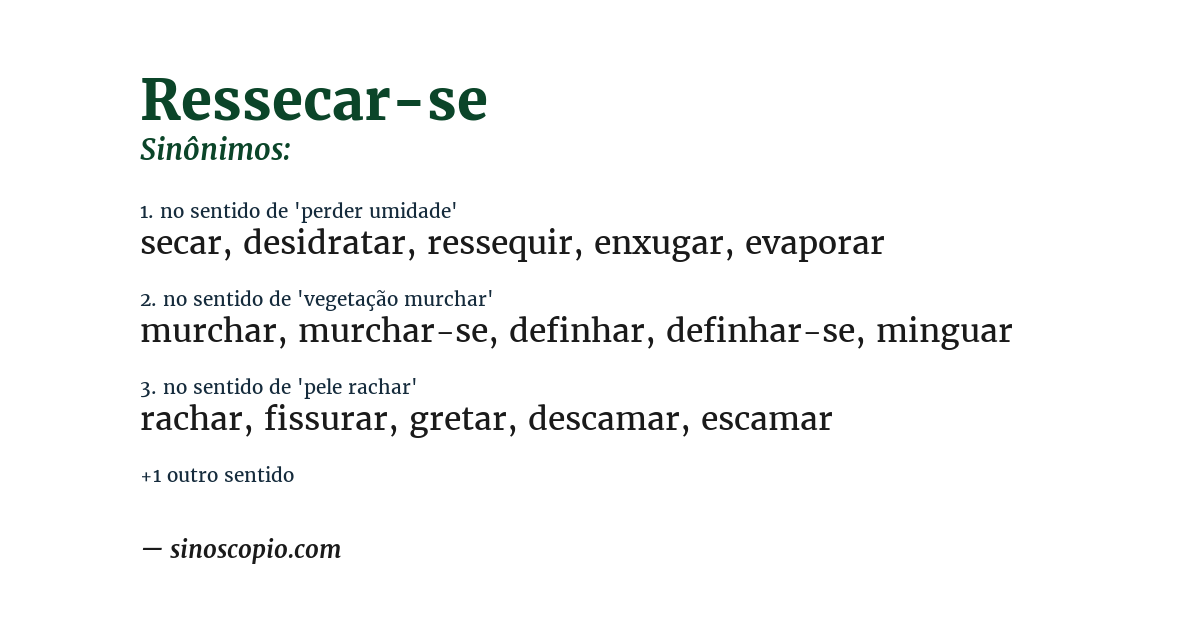 Sinônimo de ressecar-se