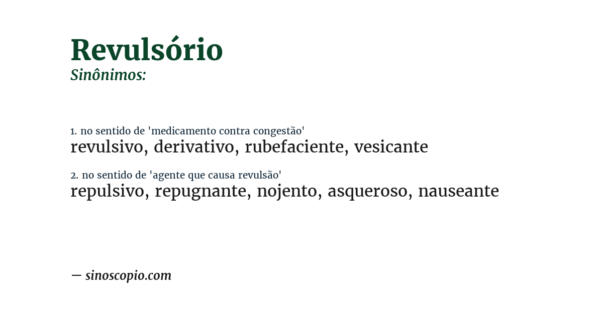 Sinônimo de revulsório