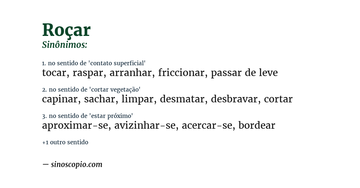 Sinônimo de roçar