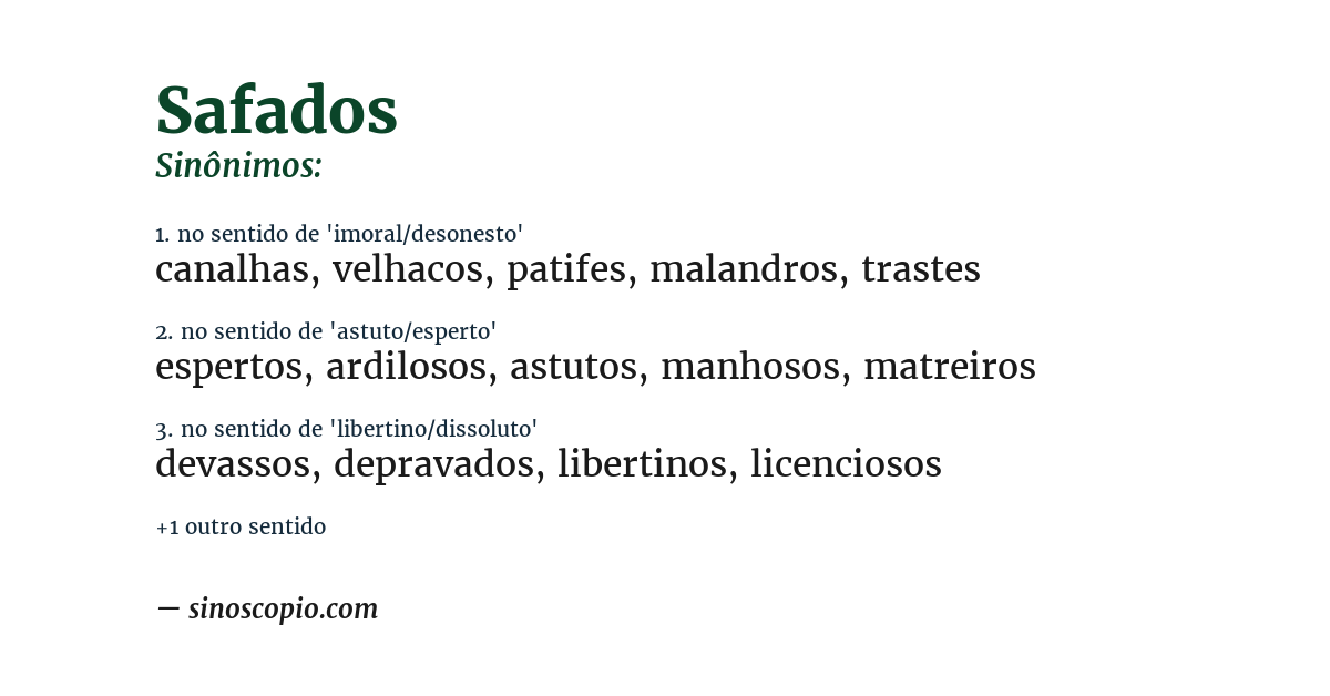 Sinônimo de safados
