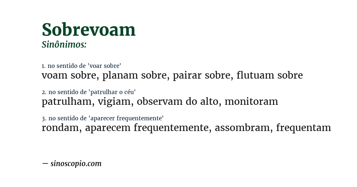 Sinônimo de sobrevoam