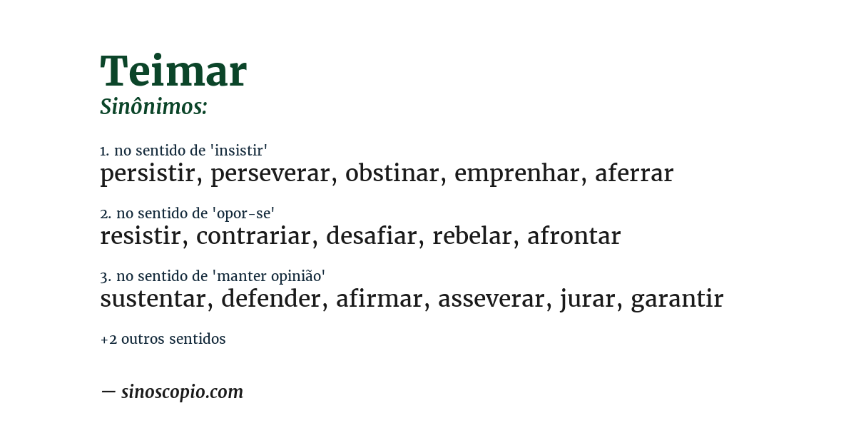 Sinônimo de teimar