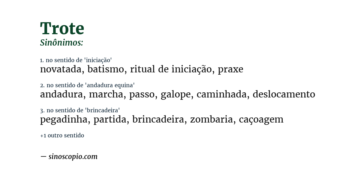 Sinônimo de trote