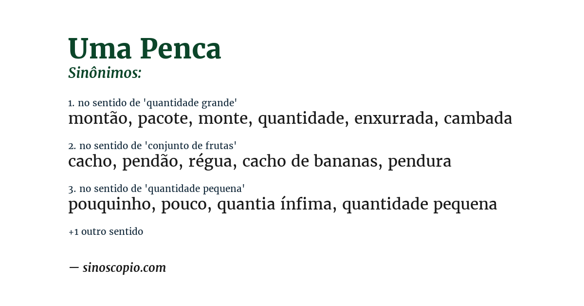 Sinônimo de uma penca