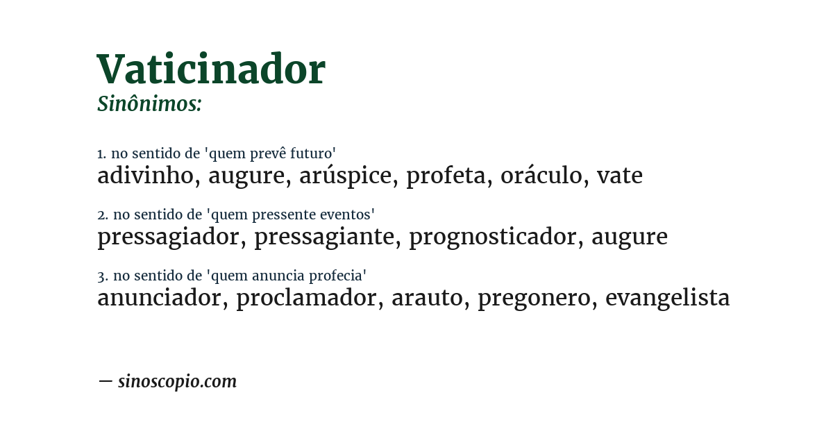 Sinônimo de vaticinador