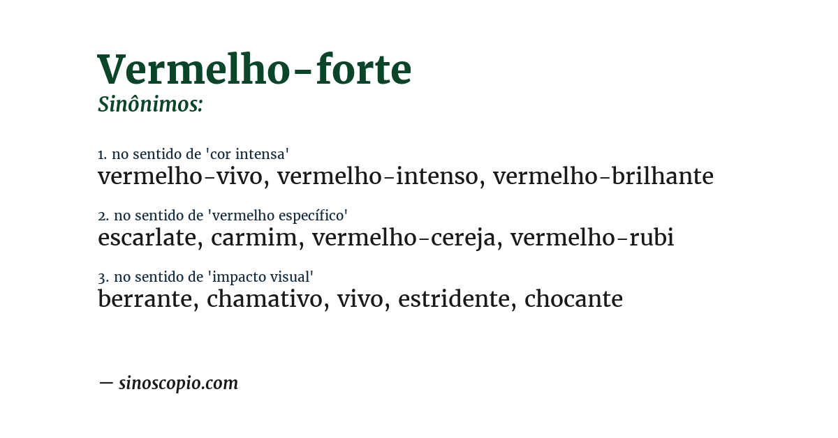 Sinônimo de vermelho-forte