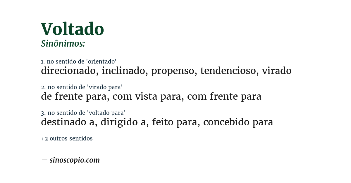 Sinônimo de voltado