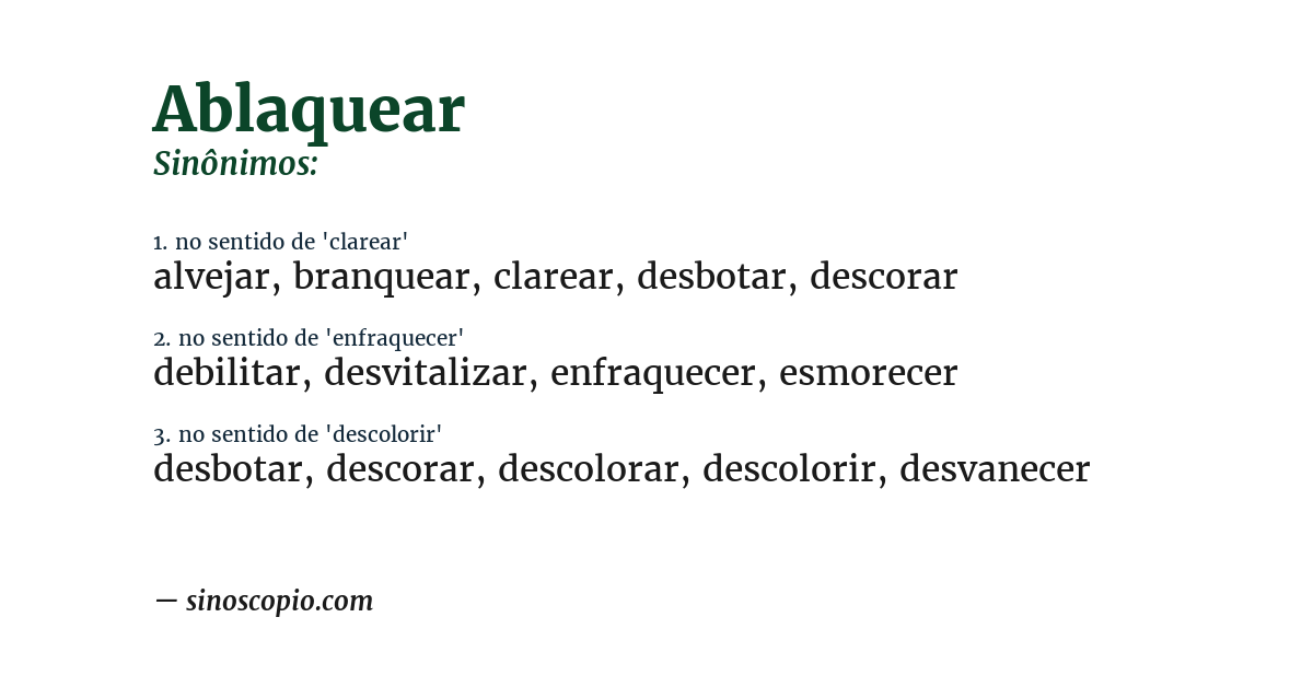 Sinônimo de ablaquear