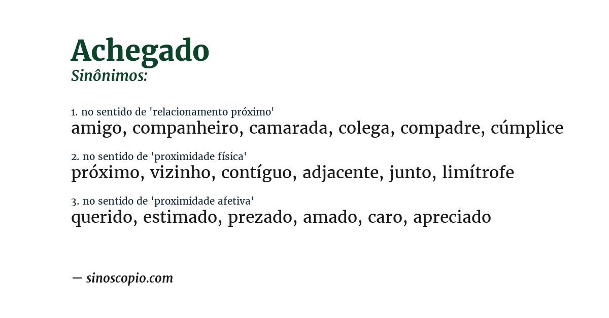 Sinônimo de achegado