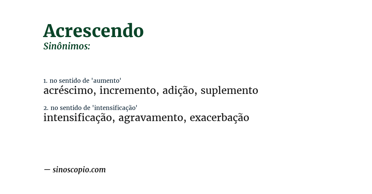 Sinônimo de acrescendo
