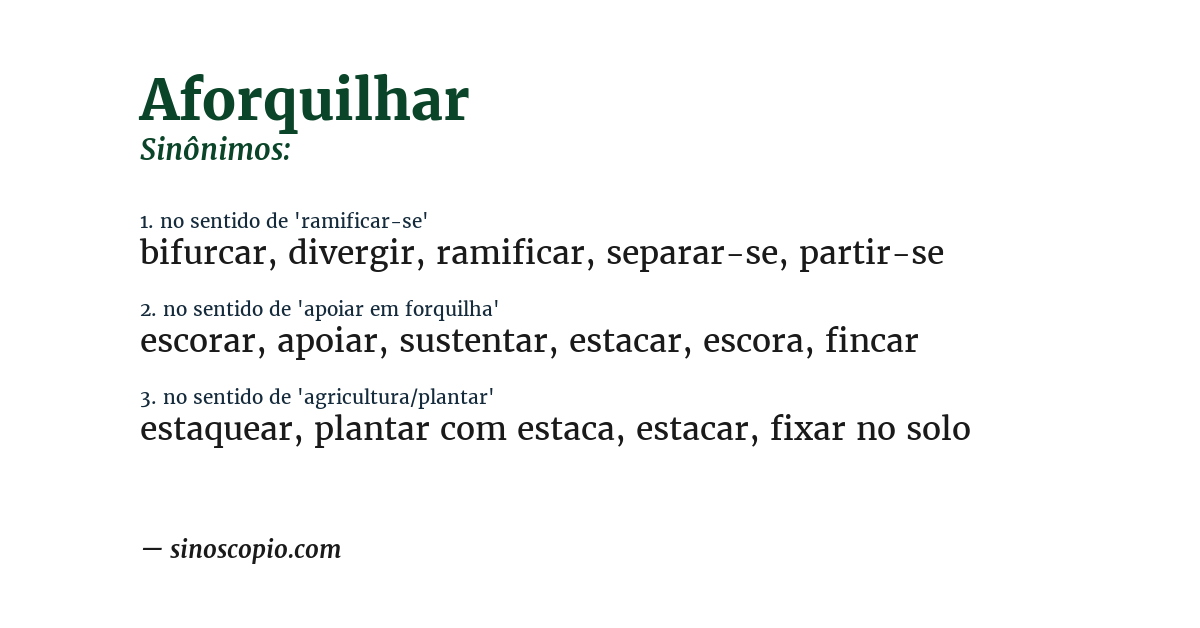 Sinônimo de aforquilhar