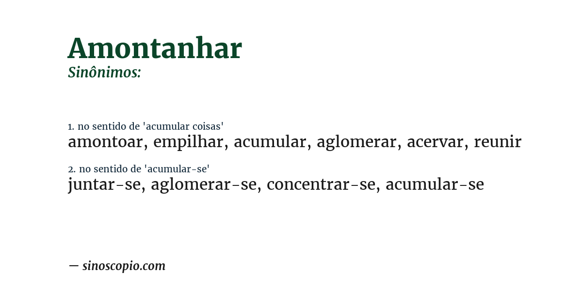 Sinônimo de amontanhar