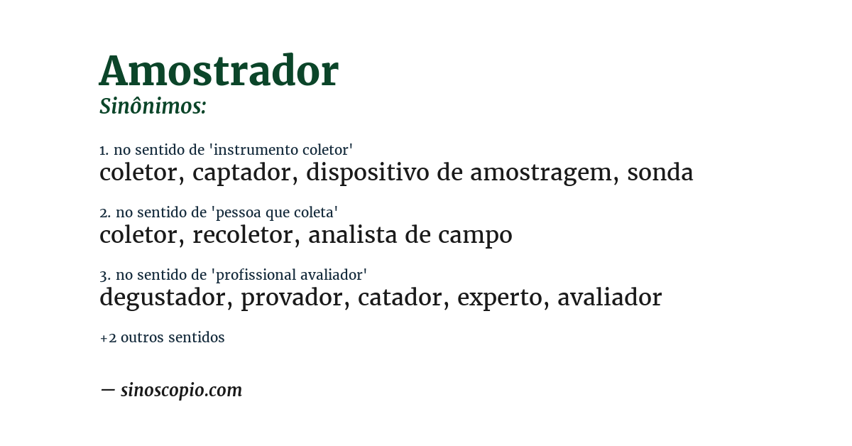 Sinônimo de amostrador