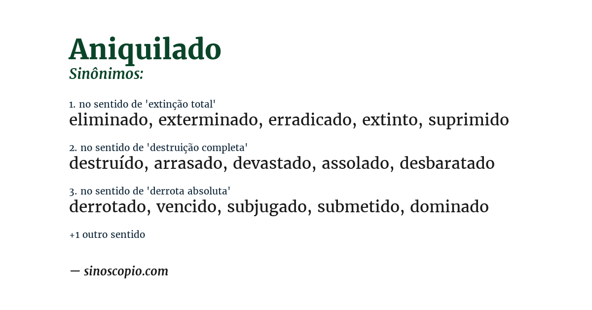 Sinônimo de aniquilado