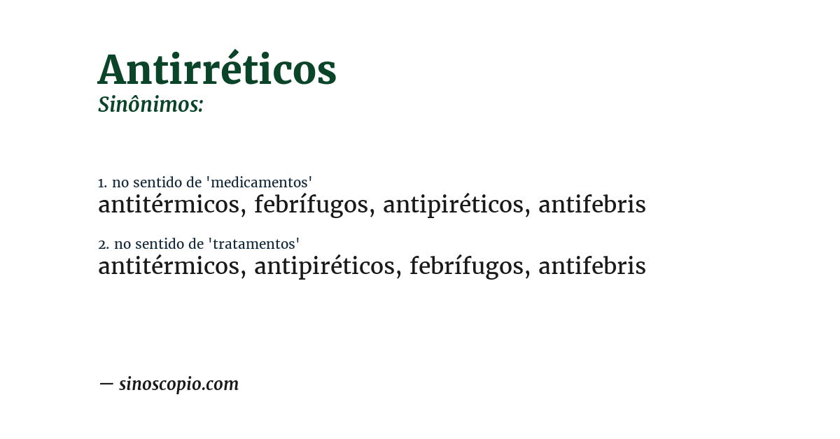 Sinônimo de antirréticos