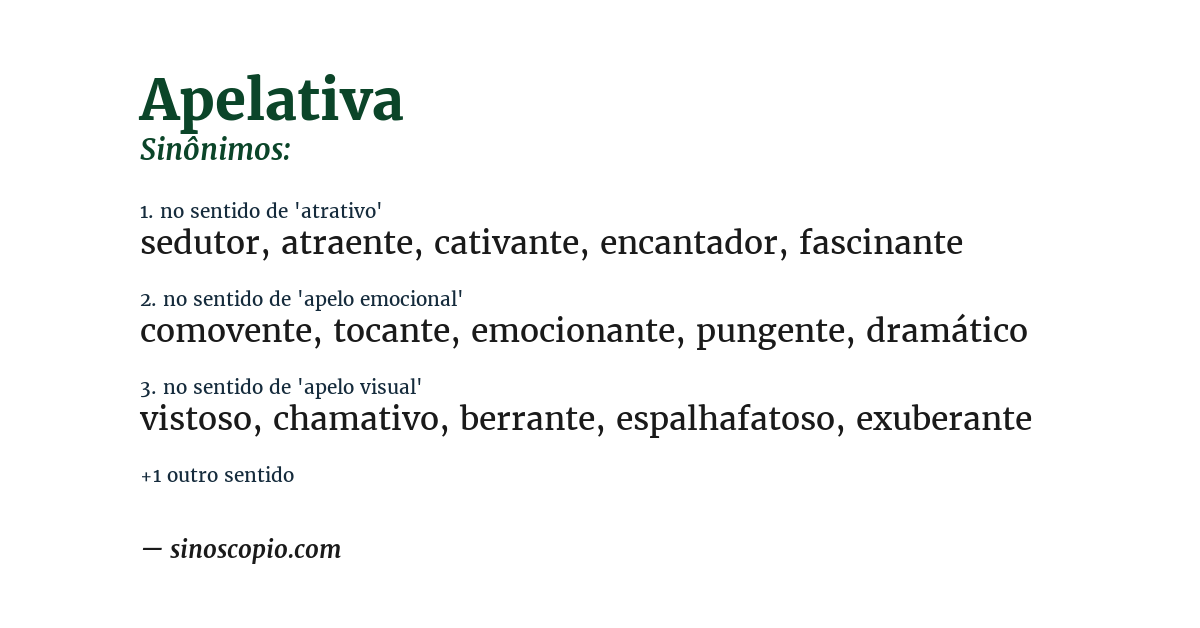 Sinônimo de apelativa