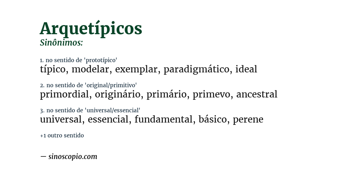 Sinônimo de arquetípicos