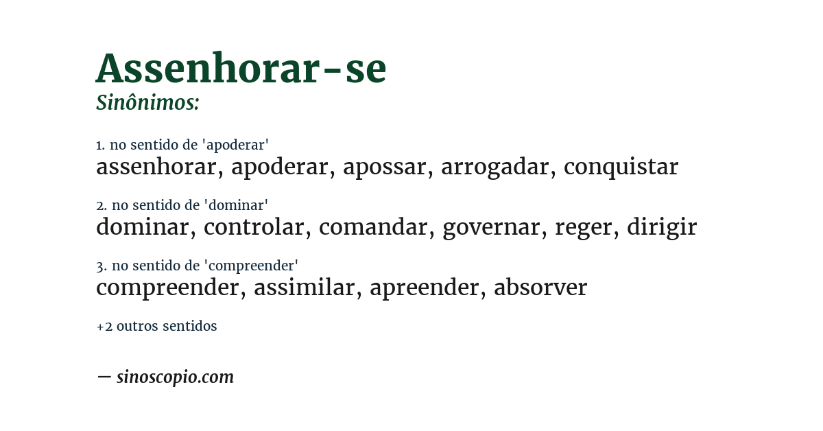 Sinônimo de assenhorar-se
